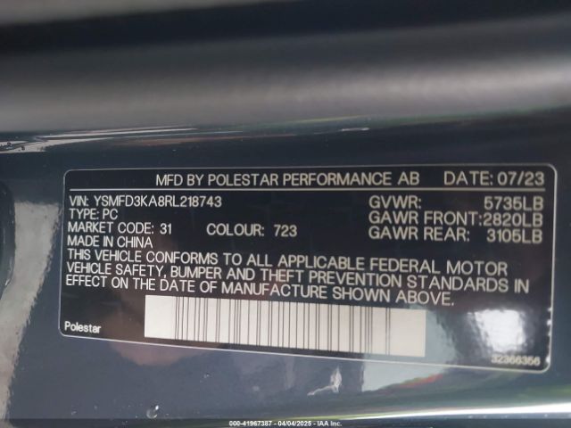 2024 POLESTAR 2 YSMFD3KA8RL218743 Photo 8