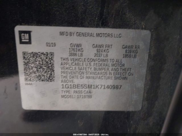 1G1BE5SM1K7140987 Chevrolet CRUZE LT