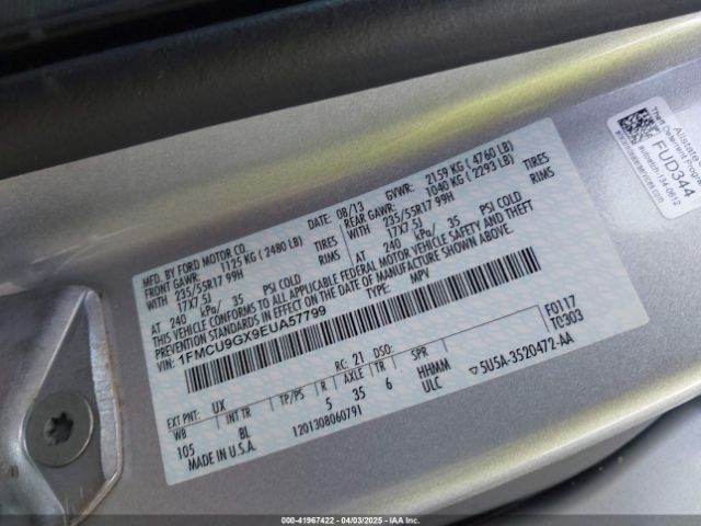 1FMCU9GX9EUA57799 Ford ESCAPE SE
