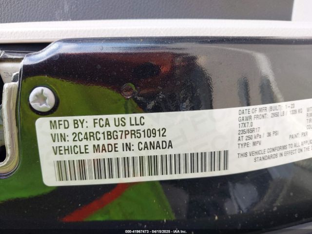 2C4RC1BG7PR510912 Chrysler Pacifica Touring L