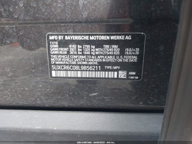 5UXCR6C08L9B56211 BMW X5 Xdrive40i