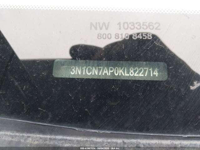 3N1CN7AP0KL822714 Nissan Versa 1.6 S+
