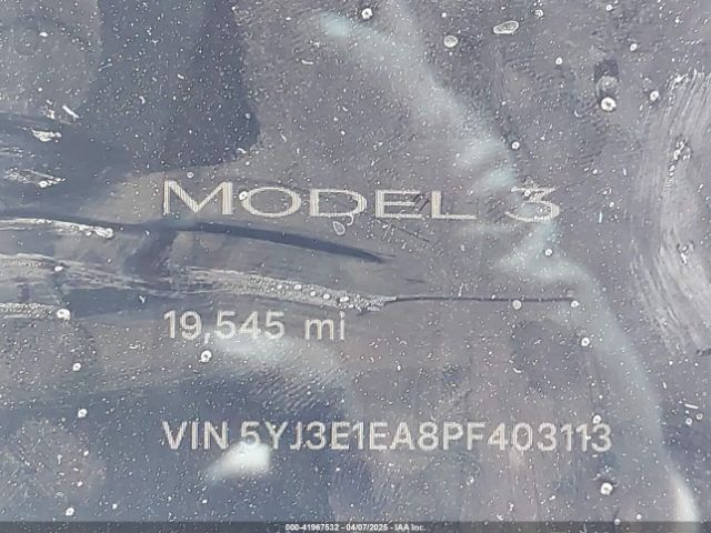 5YJ3E1EA8PF403113 Tesla Model 3 Rear-wheel Drive