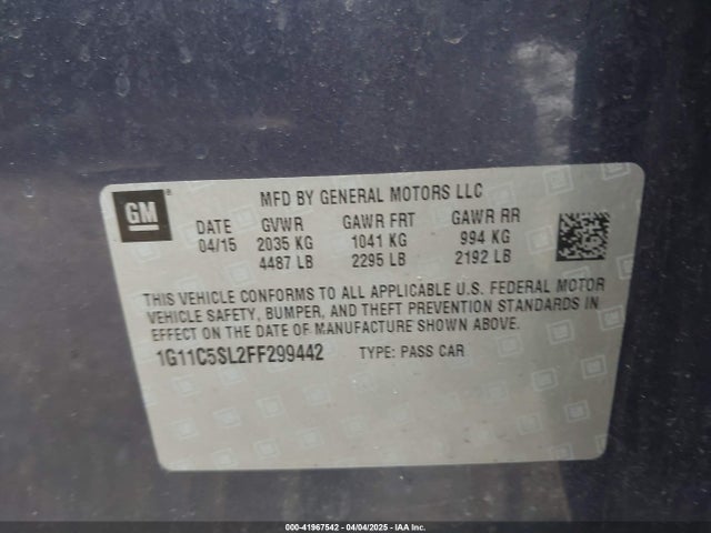 1G11C5SL2FF299442 Chevrolet MALIBU 1LT