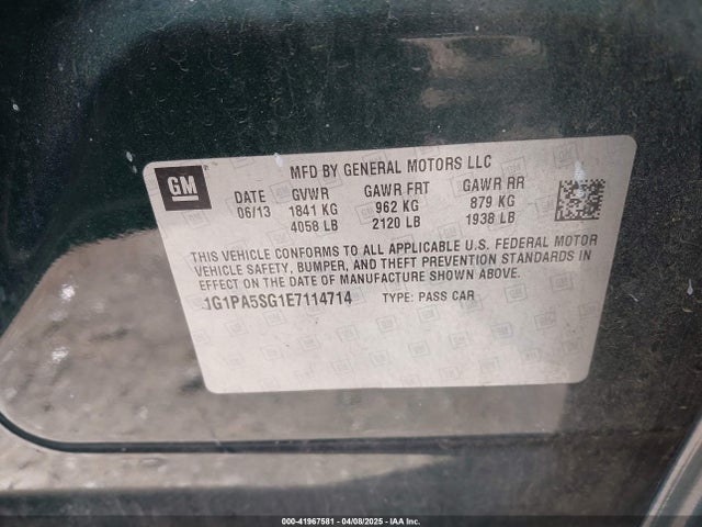 1G1PA5SG1E7114714 Chevrolet Cruze Ls Auto