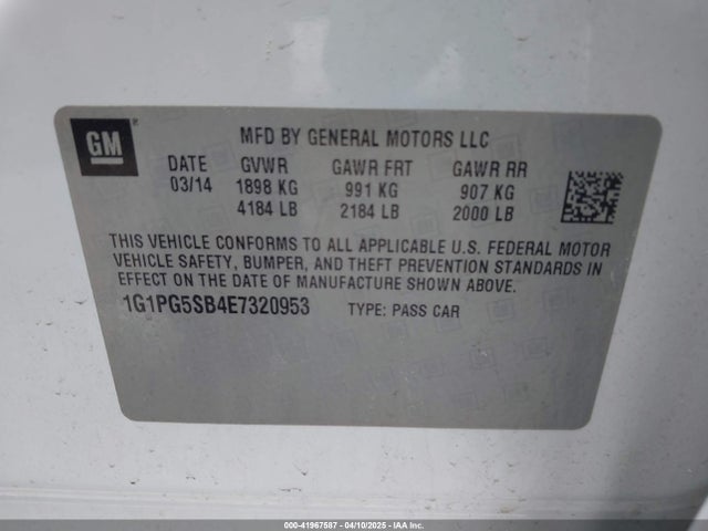 1G1PG5SB4E7320953 Chevrolet CRUZE LTZ
