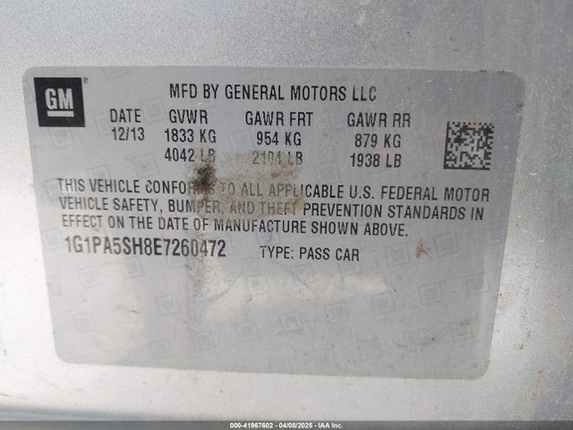 1G1PA5SH8E7260472 Chevrolet luw