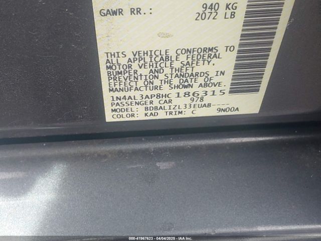 1N4AL3AP8HC186315 Nissan Altima 2.5 Sv