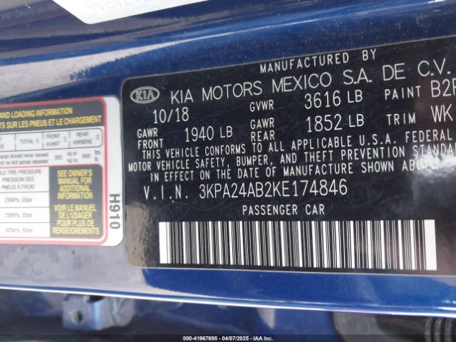 3KPA24AB2KE174846 KIA RIO S