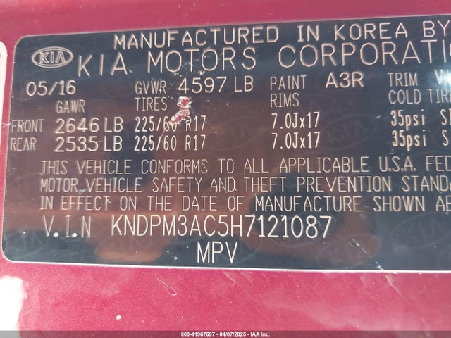 KIA Sportage Lx 2017 KNDPM3AC5H7121087 Image 9