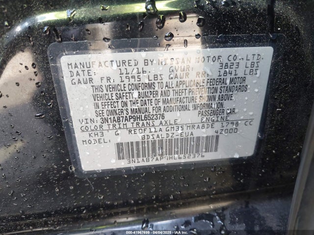 3N1AB7AP9HL652376 Nissan SENTRA SV