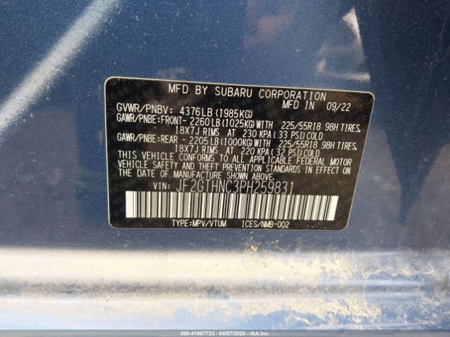 JF2GTHNC3PH259831 Subaru Crosstrek Limited