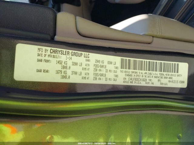 1C4RJFBG5EC416620 Jeep Grand Cherokee Limited