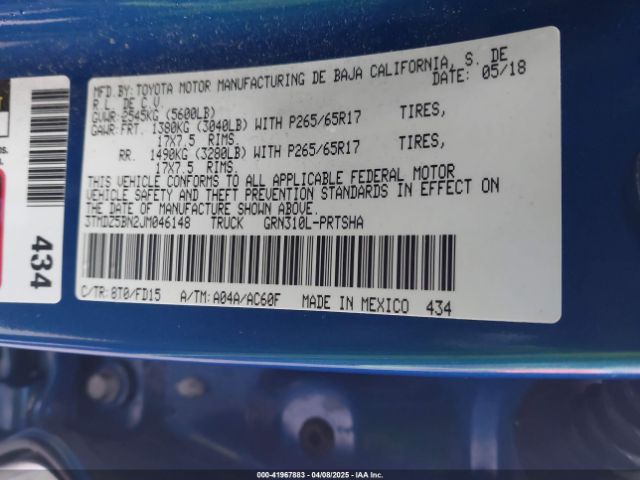 3TMDZ5BN2JM046148 Toyota Tacoma Trd Sport