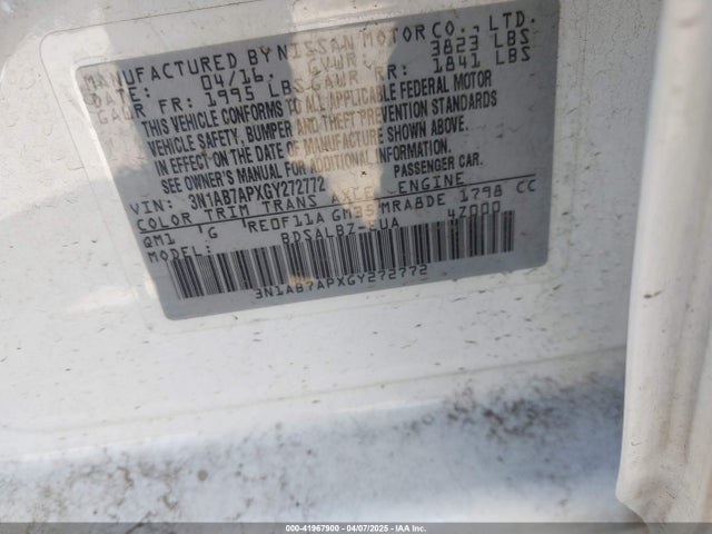 3N1AB7APXGY272772 Nissan SENTRA S