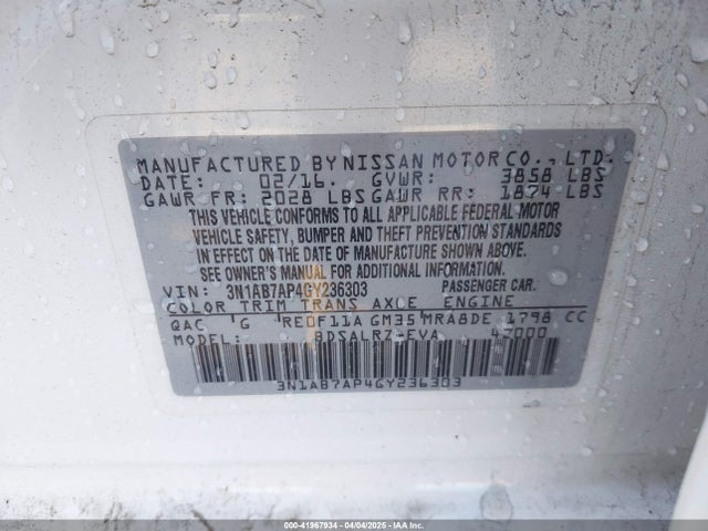 Nissan SENTRA SR 2016 3N1AB7AP4GY236303 Image 9