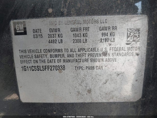 1G11C5SL5FF270338 Chevrolet MALIBU 1LT
