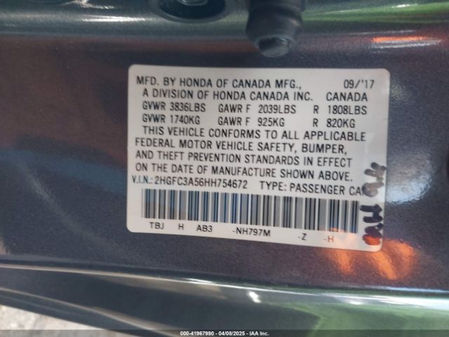 2HGFC3A56HH754672 Honda CIVIC SI