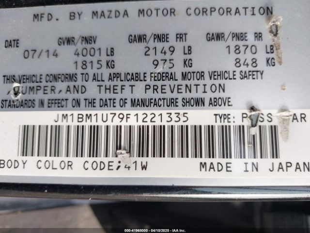 JM1BM1U79F1221335 Mazda Mazda3 I Sport