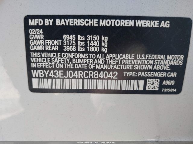 2024 BMW I7 WBY43EJ04RCR84042 Photo 8