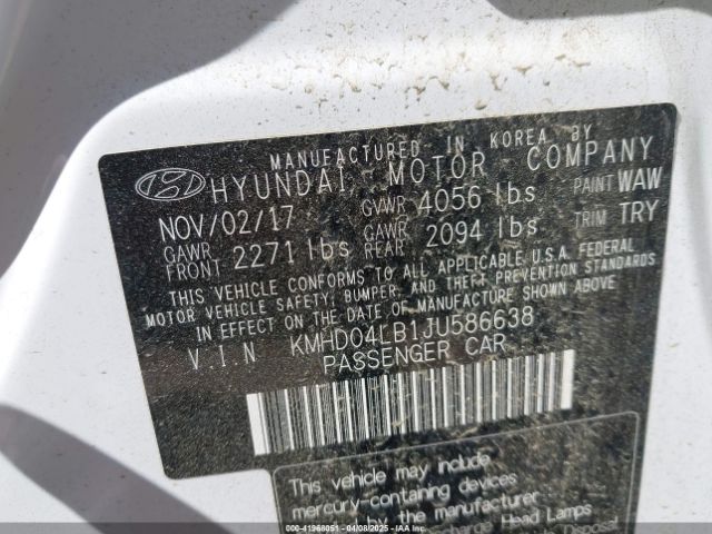 KMHD04LB1JU586638 Hyundai Elantra Sport