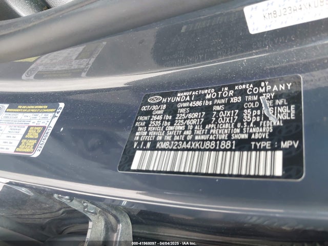 KM8J23A4XKU881881 Hyundai TUCSON SE