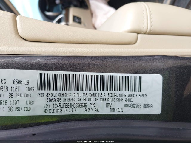1C4RJFBG4HC956836 Jeep Grand Cherokee Limited 4x4