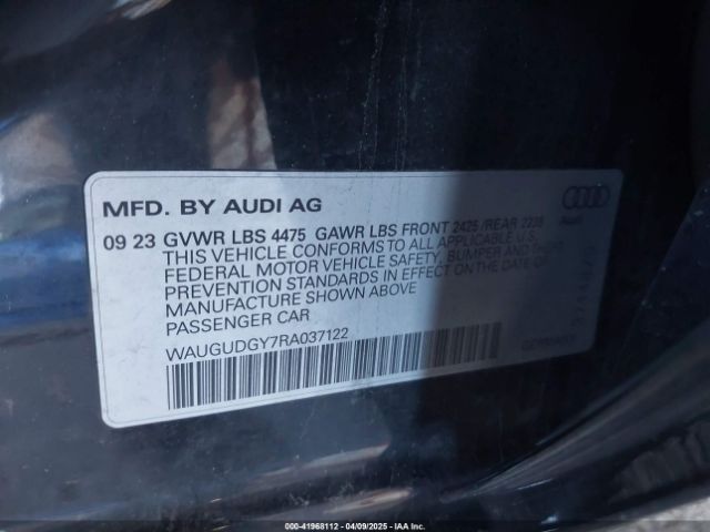 WAUGUDGY7RA037122 Audi A3 Premium 40 Tfsi Quattro S Tronic