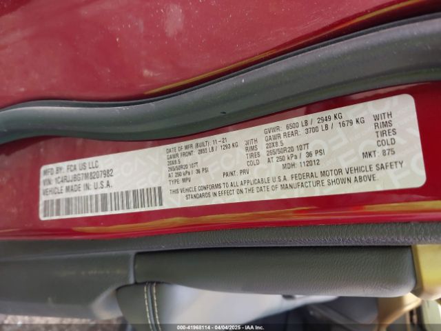 2021 JEEP GRAND CHEROKEE L 1C4RJJBG7M8207982 Photo 8