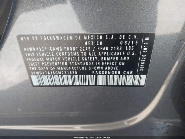 3VWD17AJ5GM231530 Volkswagen Jetta 1.8t Sport