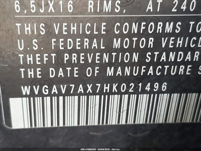 WVGAV7AX7HK021496 Volkswagen Tiguan 2.0t/2.0t S