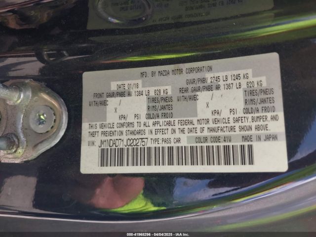 JM1NDAD71J0202757 Mazda Mx-5 Miata Grand Touring