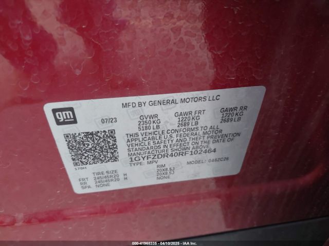 1GYFZDR40RF102464 Cadillac Xt4 Awd Premium Luxury