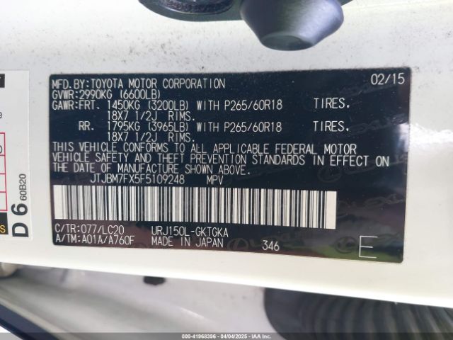 JTJBM7FX5F5109248 Lexus GX 460