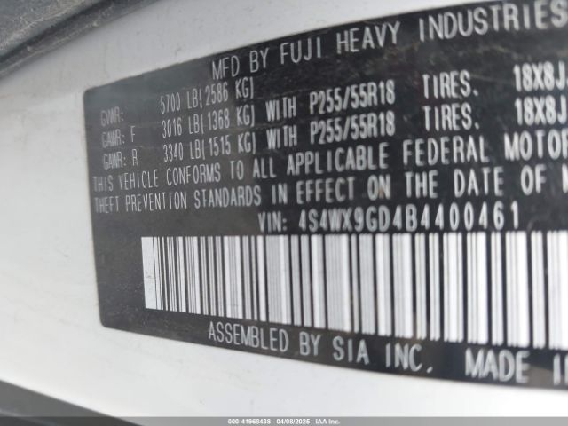 2011 SUBARU TRIBECA 4S4WX9GD4B4400461 Photo 8