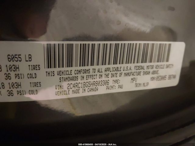 2C4RC1BG5HR803306 Chrysler Pacifica Touring-l