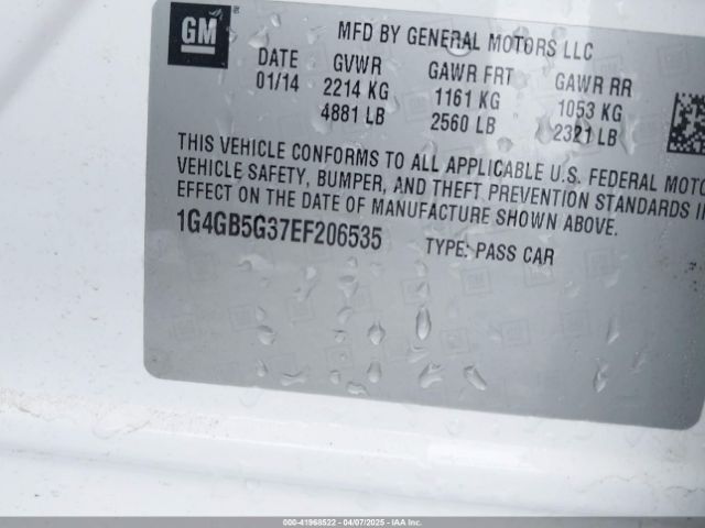 1G4GB5G37EF206535 Buick Lacrosse Leather Group