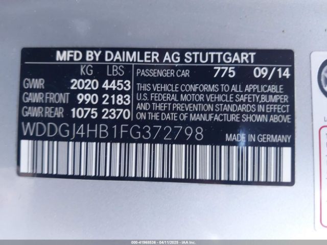 WDDGJ4HB1FG372798 Mercedes-Benz C 250