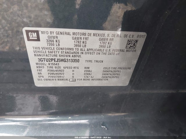 3GTU2PEJ5HG313350 GMC Sierra 1500 Denali
