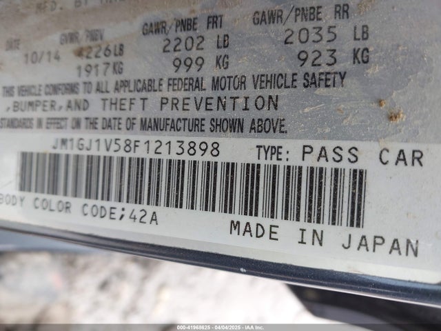 JM1GJ1V58F1213898 Mazda Mazda6 I Touring