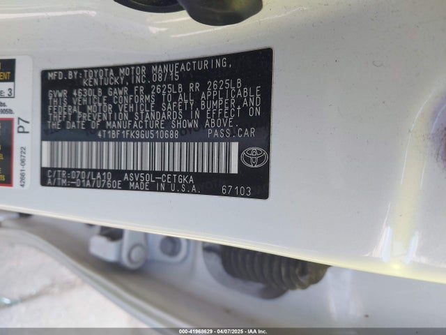 4T1BF1FK9GU510688 Toyota CAMRY XLE