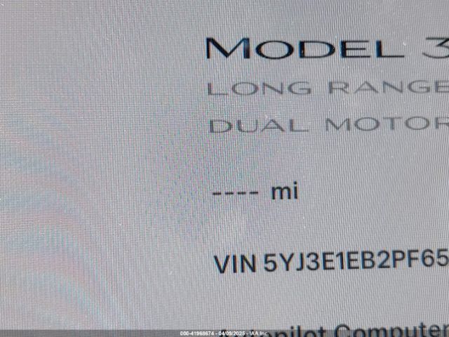 5YJ3E1EB2PF658915 Tesla Model 3 Long Range Dual Motor All-wheel Drive