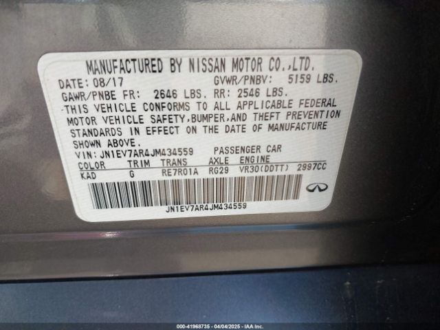 JN1EV7AR4JM434559 Infiniti Q50 3.0t Sport