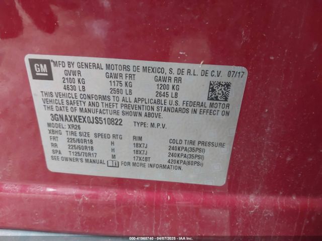2018 CHEVROLET EQUINOX 3GNAXKEX0JS510822 Photo 8