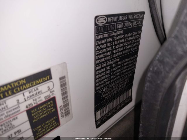 2017 LAND ROVER RANGE ROVER SALGS5FE6HA321323 Photo 8