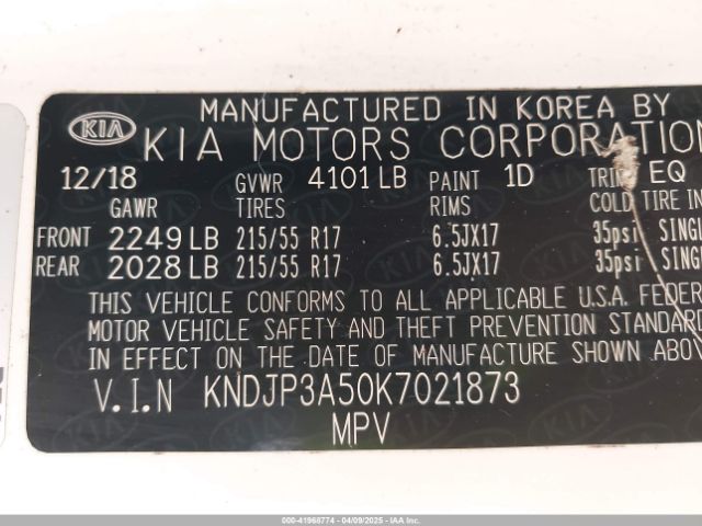 KNDJP3A50K7021873 KIA SOUL +