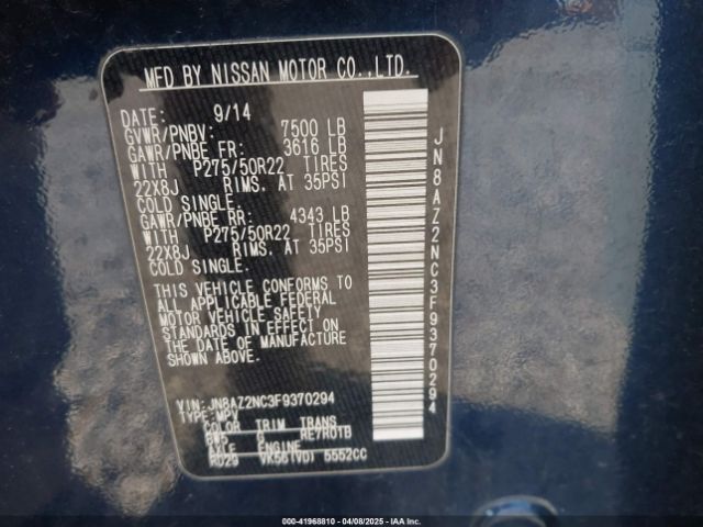 JN8AZ2NC3F9370294 Infiniti QX80
