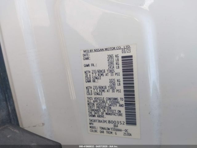 5N1BT3BA3PC800352 Nissan Rogue Sv Fwd