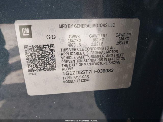 2020 CHEVROLET MALIBU 1G1ZD5ST7LF036083 Photo 8