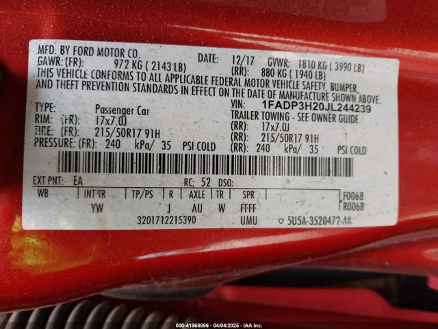 Ford Focus 2018 1FADP3H20JL244239 Image 22